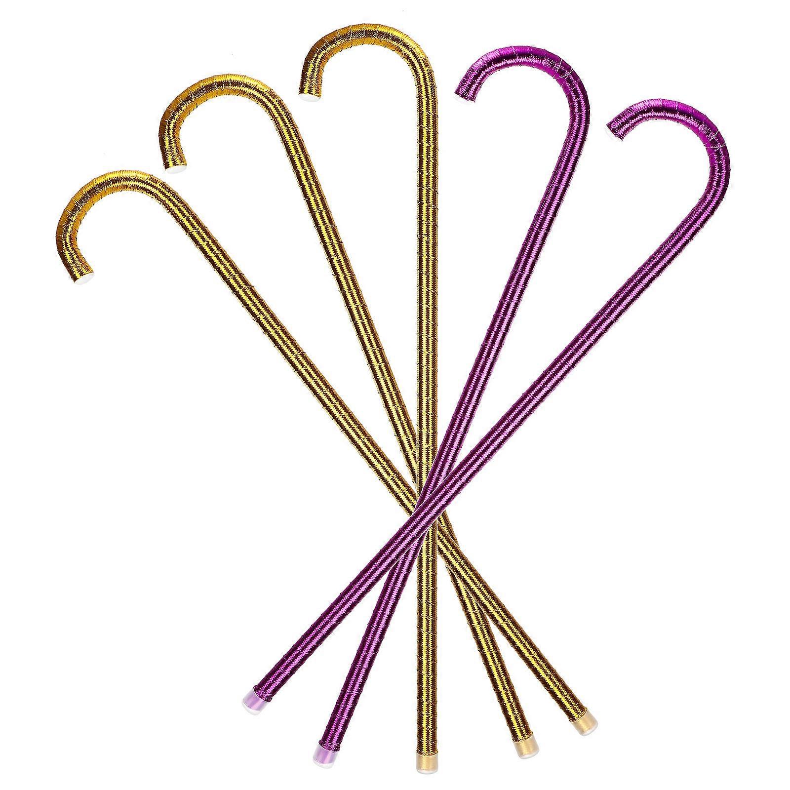 Performance Crutch Jazz Dance Cane Stage Decorative Walking Stick Accessory For Kids 60x1.8x1.8cm 5Pcs