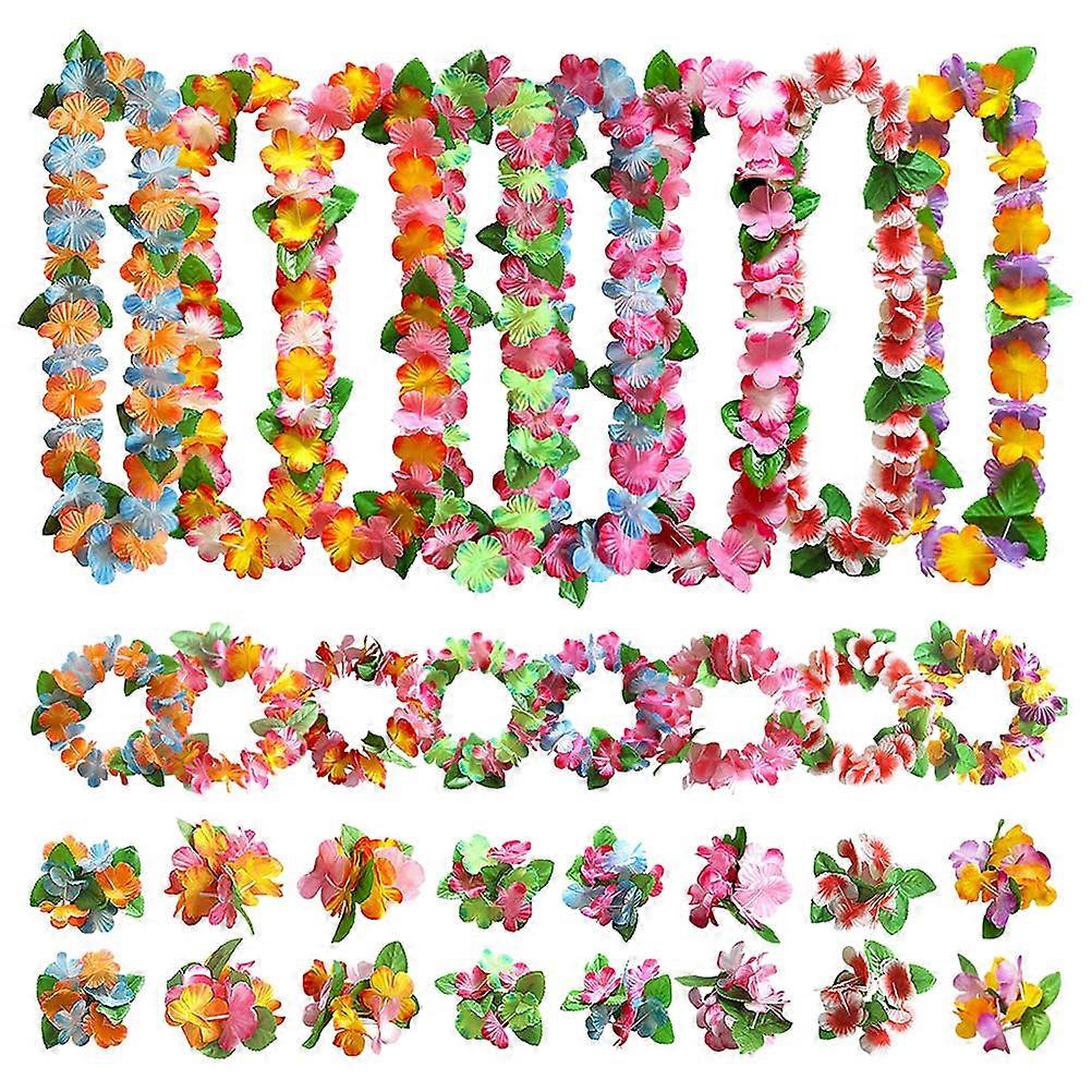 Hawaii Party Decoration Hawaii Necklace Assorted Color and Reusable 1Set