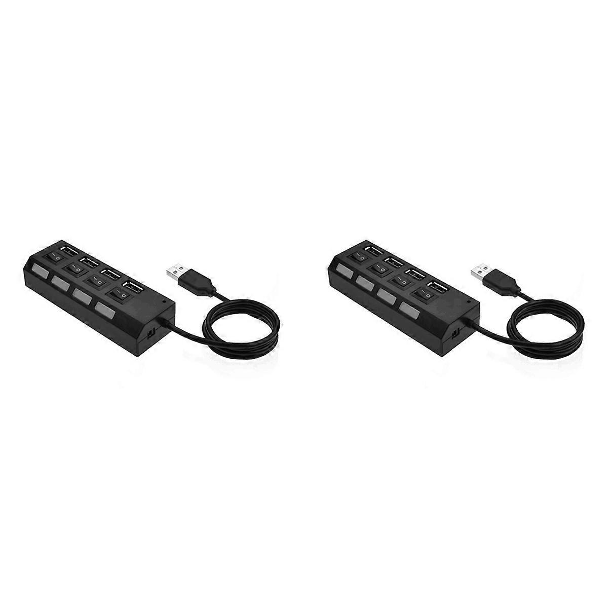2X USB4 Port 2 Splitter with Switch HUB 4-Hole Switch HUB USB2.0 Hub Multifunction
