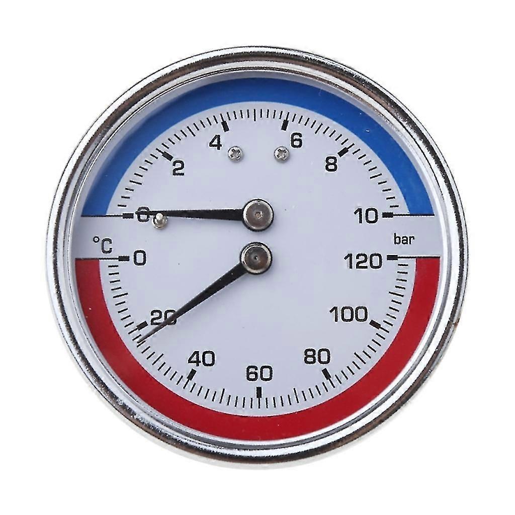 Thermo-manometer Temperature & Pressure Gauge Up To 120 & 10 Bar 1/8/1/4-inch