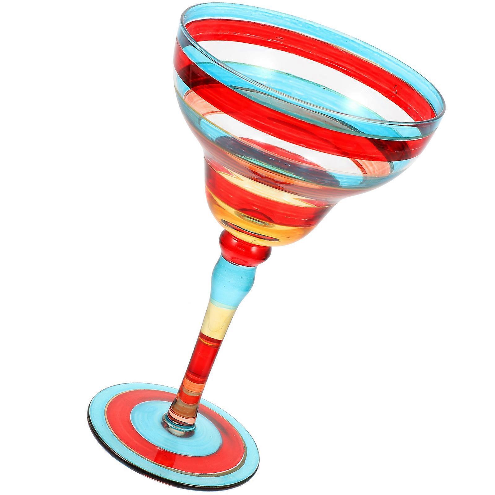 Hand Painted Margarita Glass Decorative Glassware for Home Use 1 Piece
