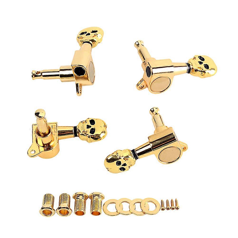 Guitar Tuning Machine Heads Ukulele Musical Performance Skull Shape Golden 1Set