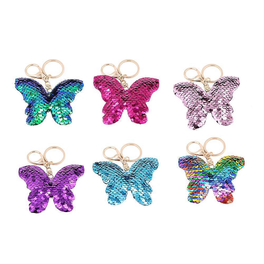 Purse Pendant Key Rings Sequined Key Chains Decorative for Handbag Car Keys Assorted Color 14X10cm Easy to Find Keys 3Pcs