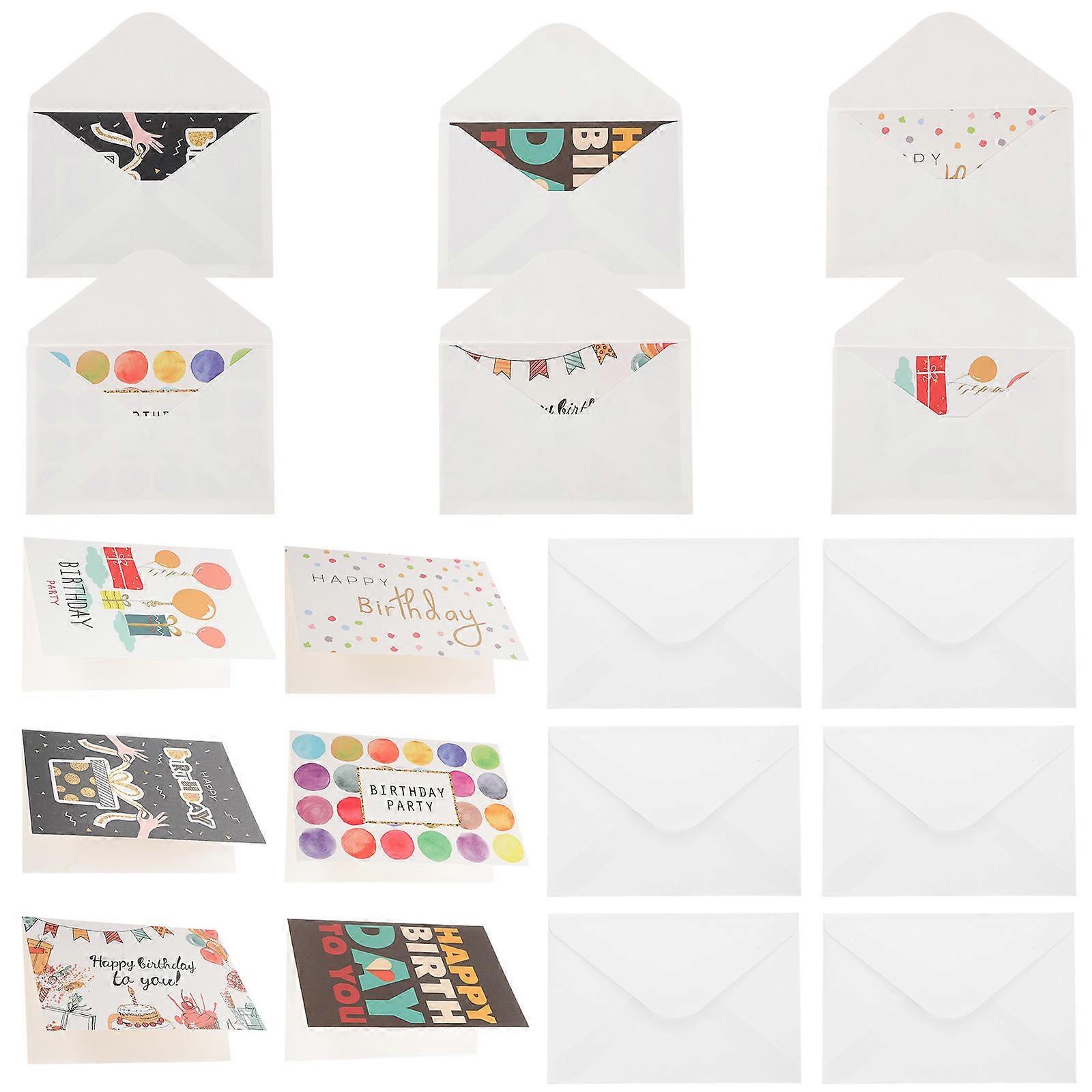 Greeting Cards Assorted Color For Friends 15x10x0.3cm Rectangular Shape Charming Design 12Sets
