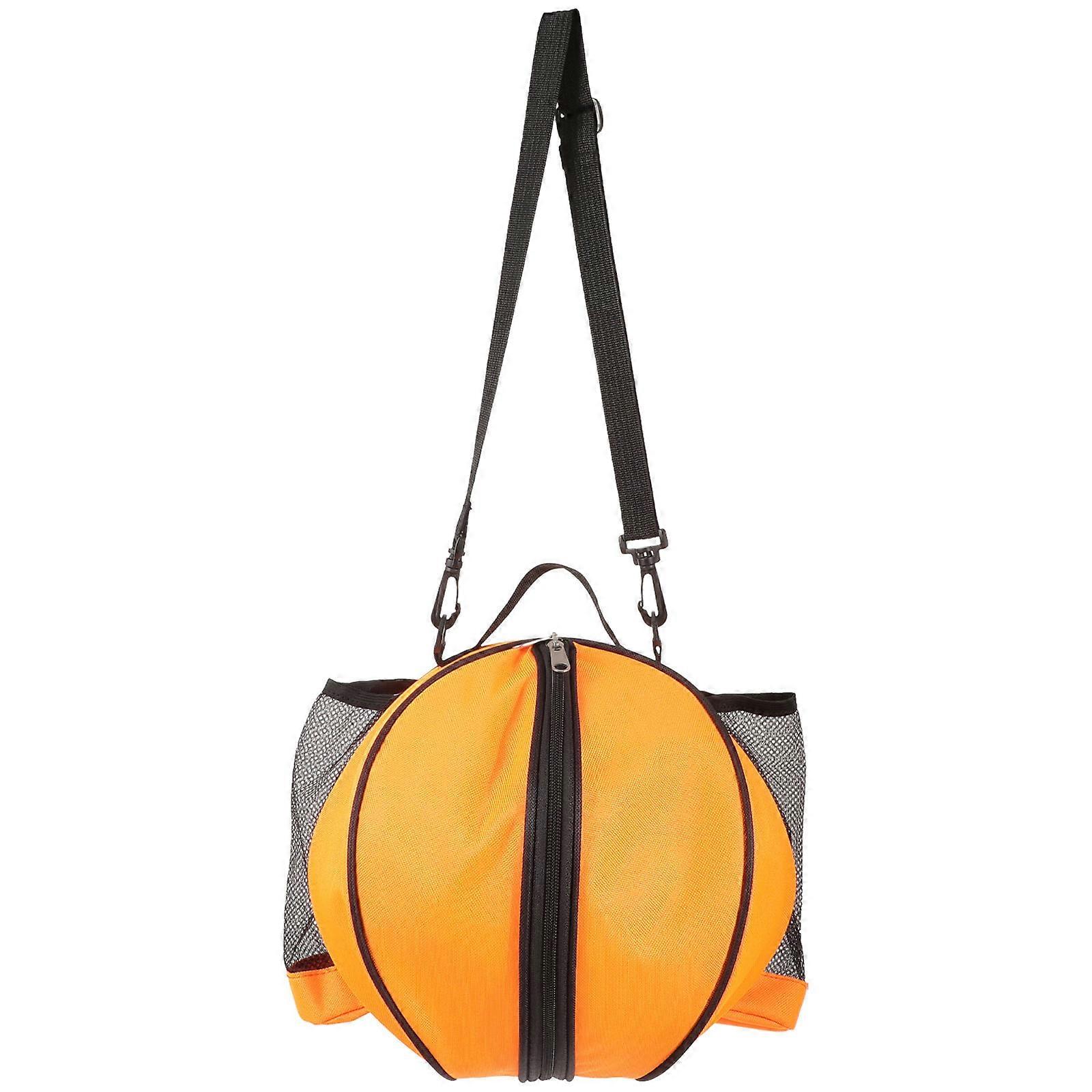 Portable Single Ball Bag Basketball Backpack Practical Design For Sports Equipment Orange 31x30cm Storage 1Pack