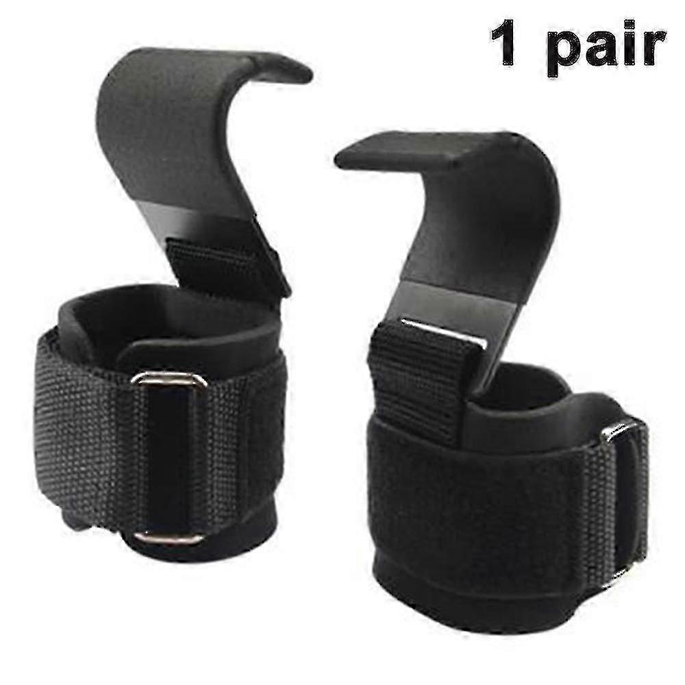 1 Pair Weight Lifting Wrist Hooks Straps For Grip Support Gloves
