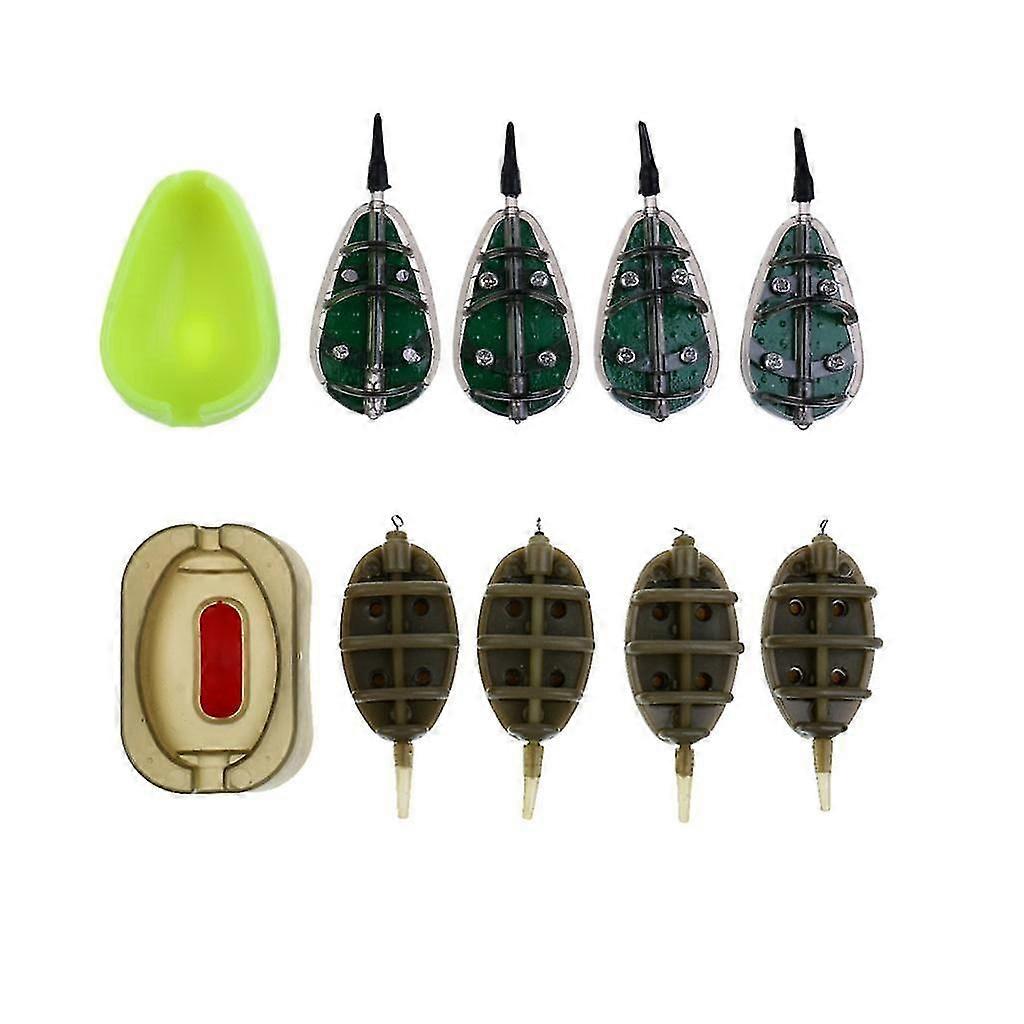 2 Sets Carp Fishing Feeder Set Lead Sinker Fishing Bait Cage & Method Mould