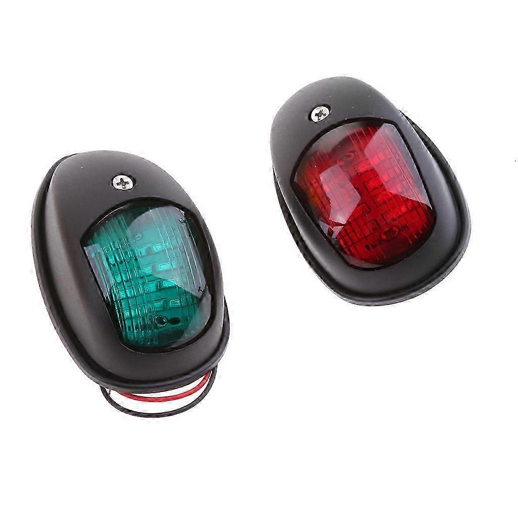 2 Stück Boot Rot Grün LED Navigationslichter Seehafen Steuerbord Schwarz