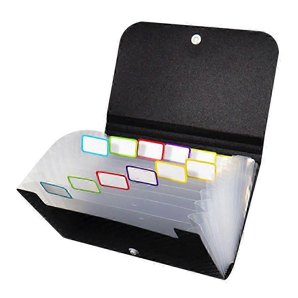 Small File Wallet Receipt Folder A6 Accordion Folder 7-layer 13-layer File for Case Waterproof with Self-adhesive Index color