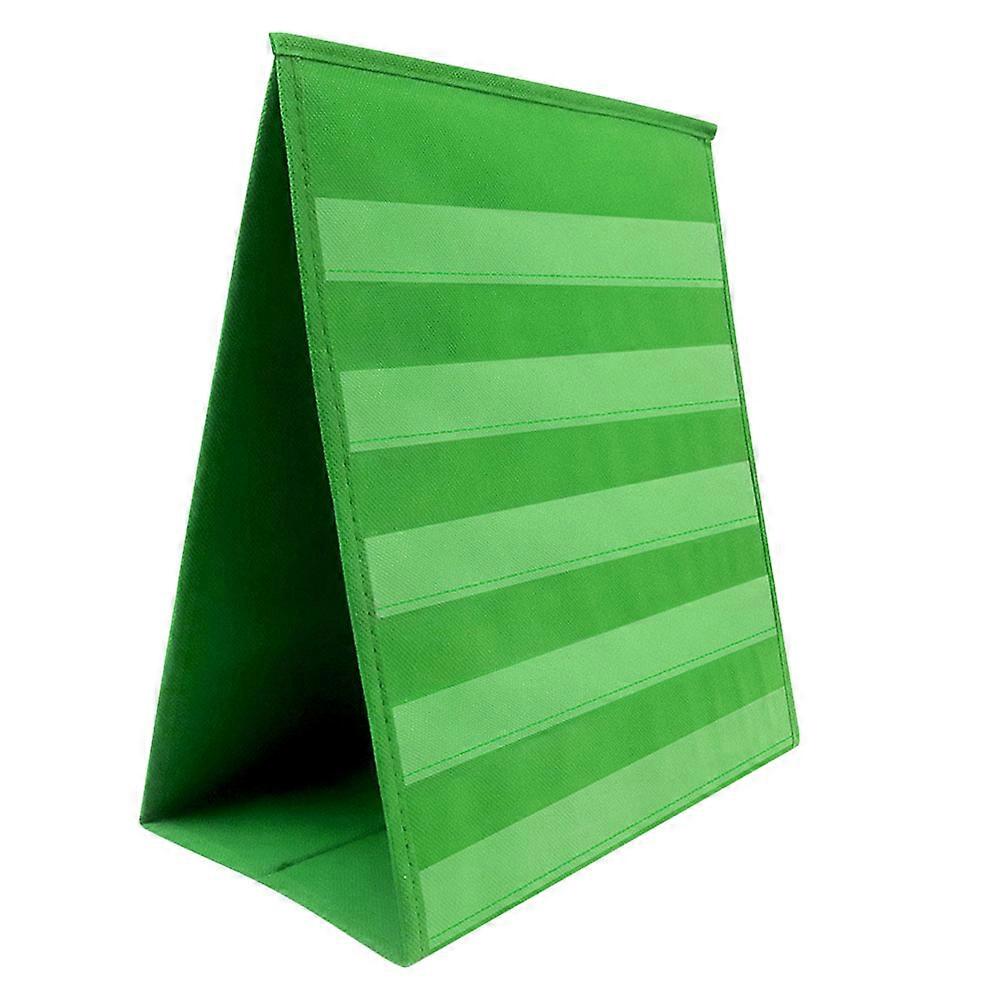 Card Holder Tabletop Pocket Chart Stand Triangular Shape For Kids Adults Home Use Green 1Pcs