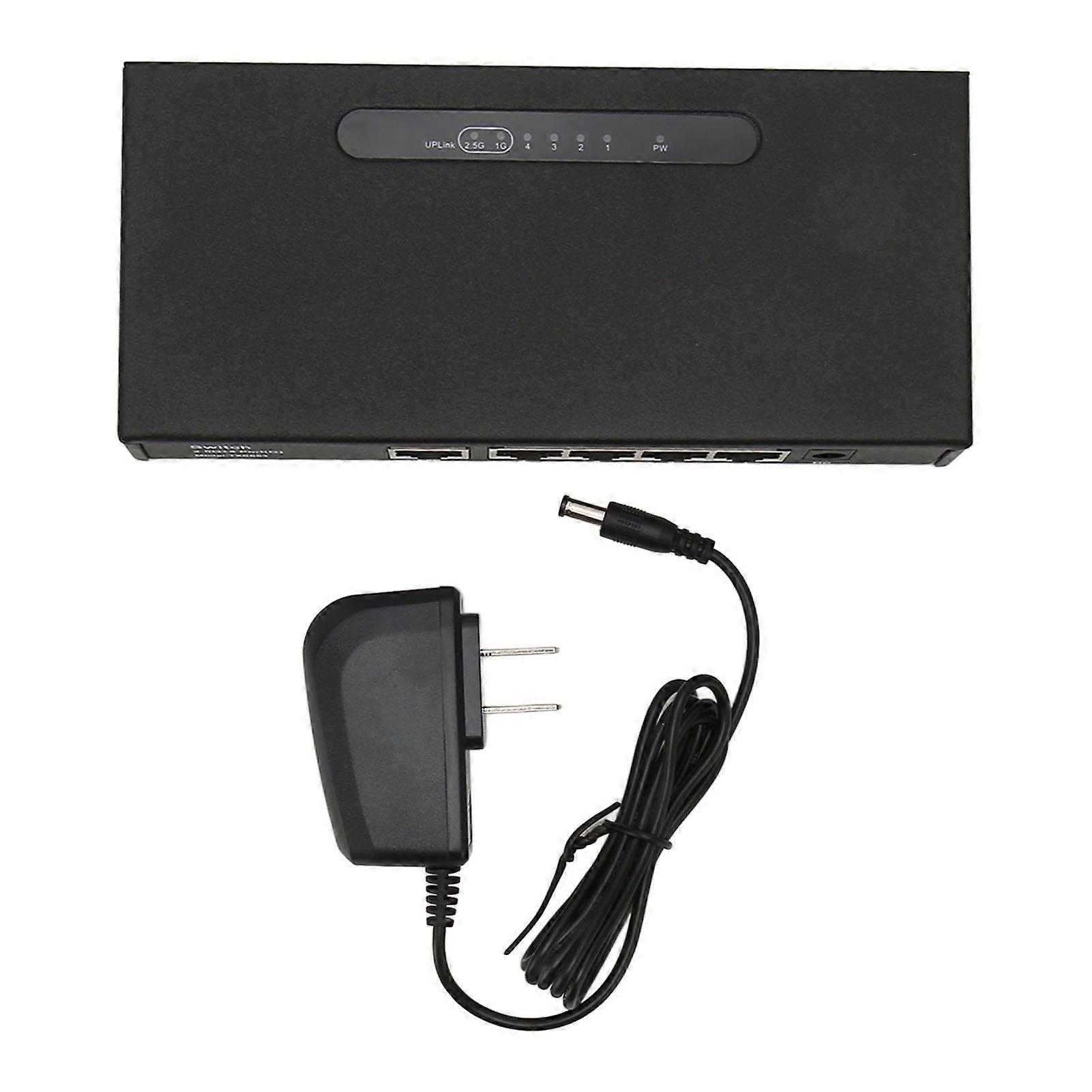 78W Gigabit Ethernet Switch, 5 RJ45 Ports, 2500Mbps, 1000Mbps, Self-Adaptive, PoE, Desktop, 100-240V, US Plug