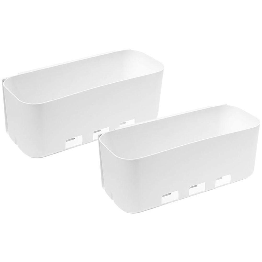 Wall Mounted Storage Box Self-Adhesive Pull Out Organizer Home 18.1X11.5X11.3CM 2Pcs