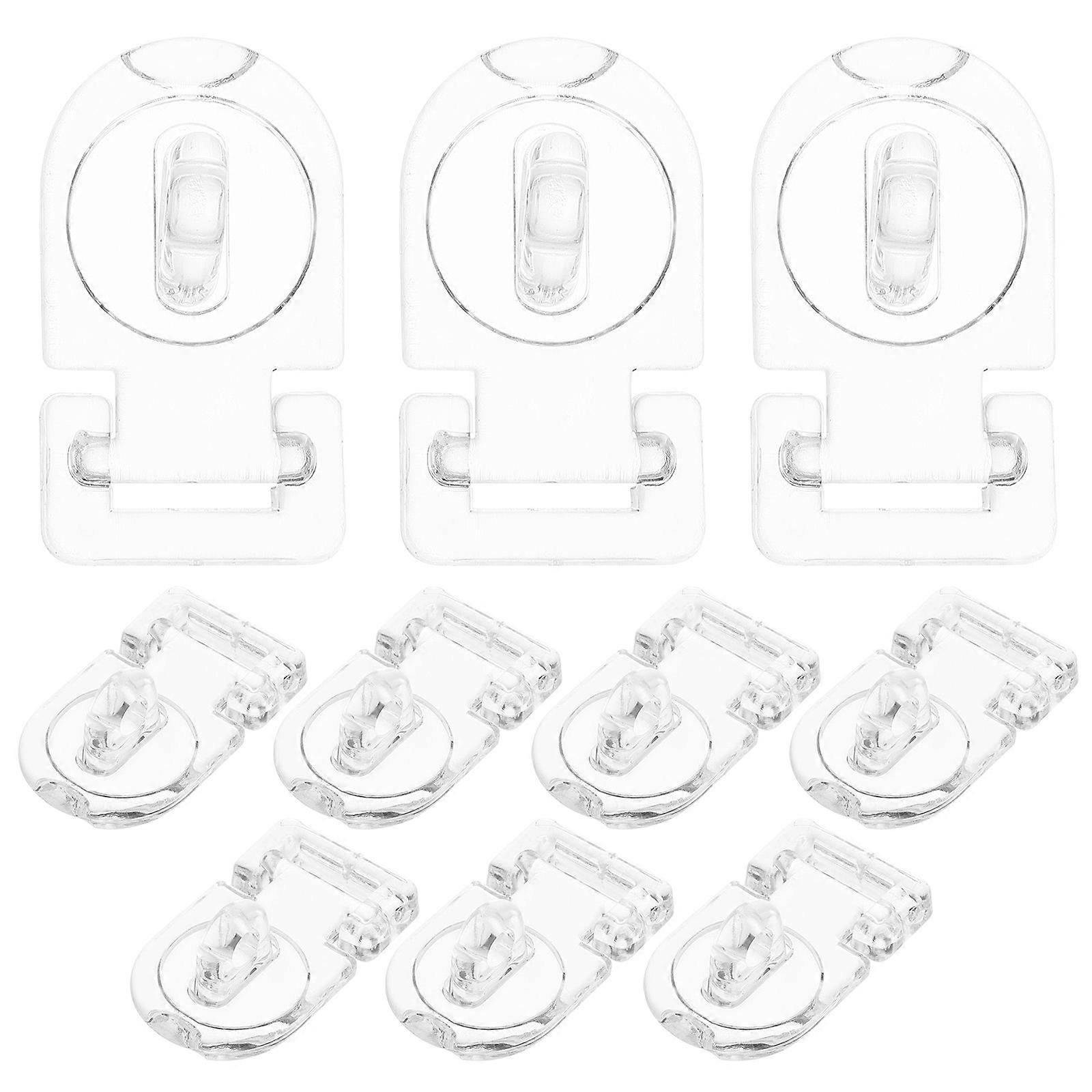 Buckle Hasp Lock Acrylic Hinges Hasp Locks Box Cabinet Drawer Accessories Transparent 7.40X3.00X1.00CM Locking 10 Sets
