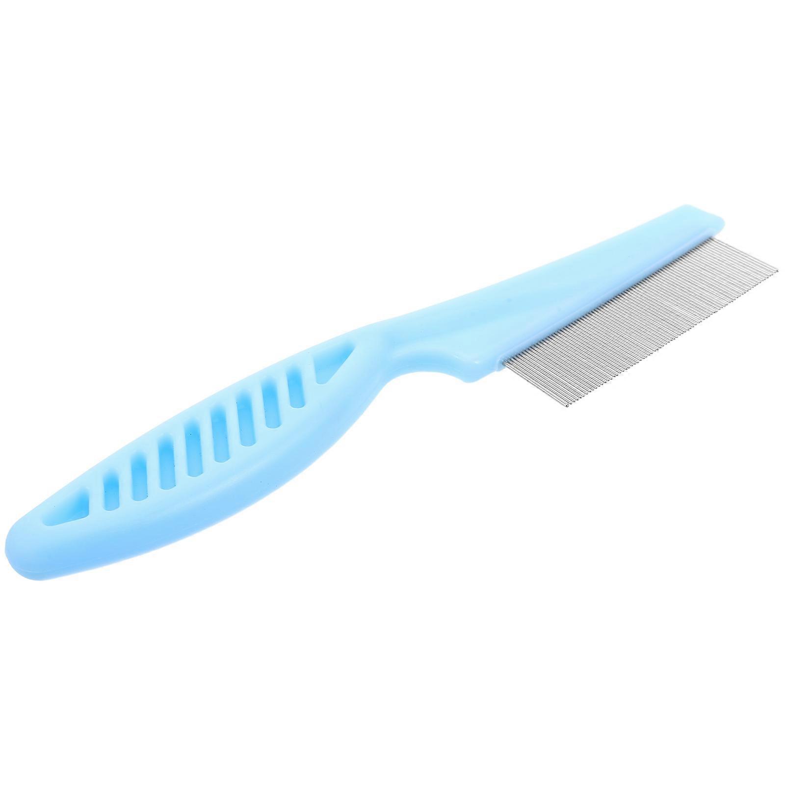 Cat Deshedding Comb Pet Grooming Tool For Dogs And Cats Fine Tooth Comb Sky-Blue Color 1Pack