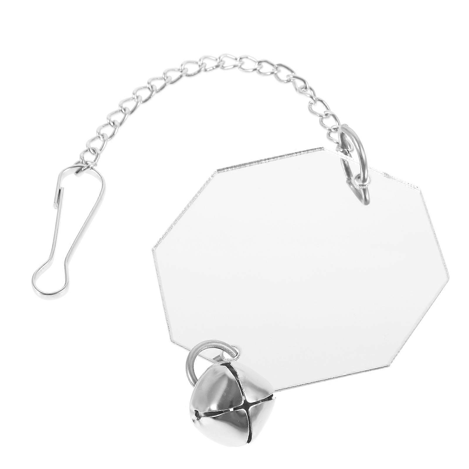Specchi per uccelli gabbia per uccelli specchio appeso pappagallo giocattolo argento 25.00X7.00X2.00CM intrattenimento 1 confezione