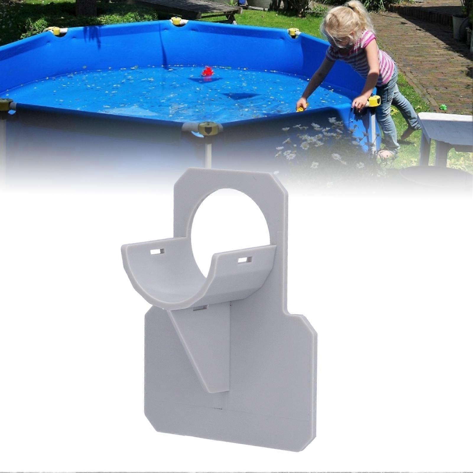 Swimming Pool Pipe Holder Bracket 10x8cm Gray with Cable Tie