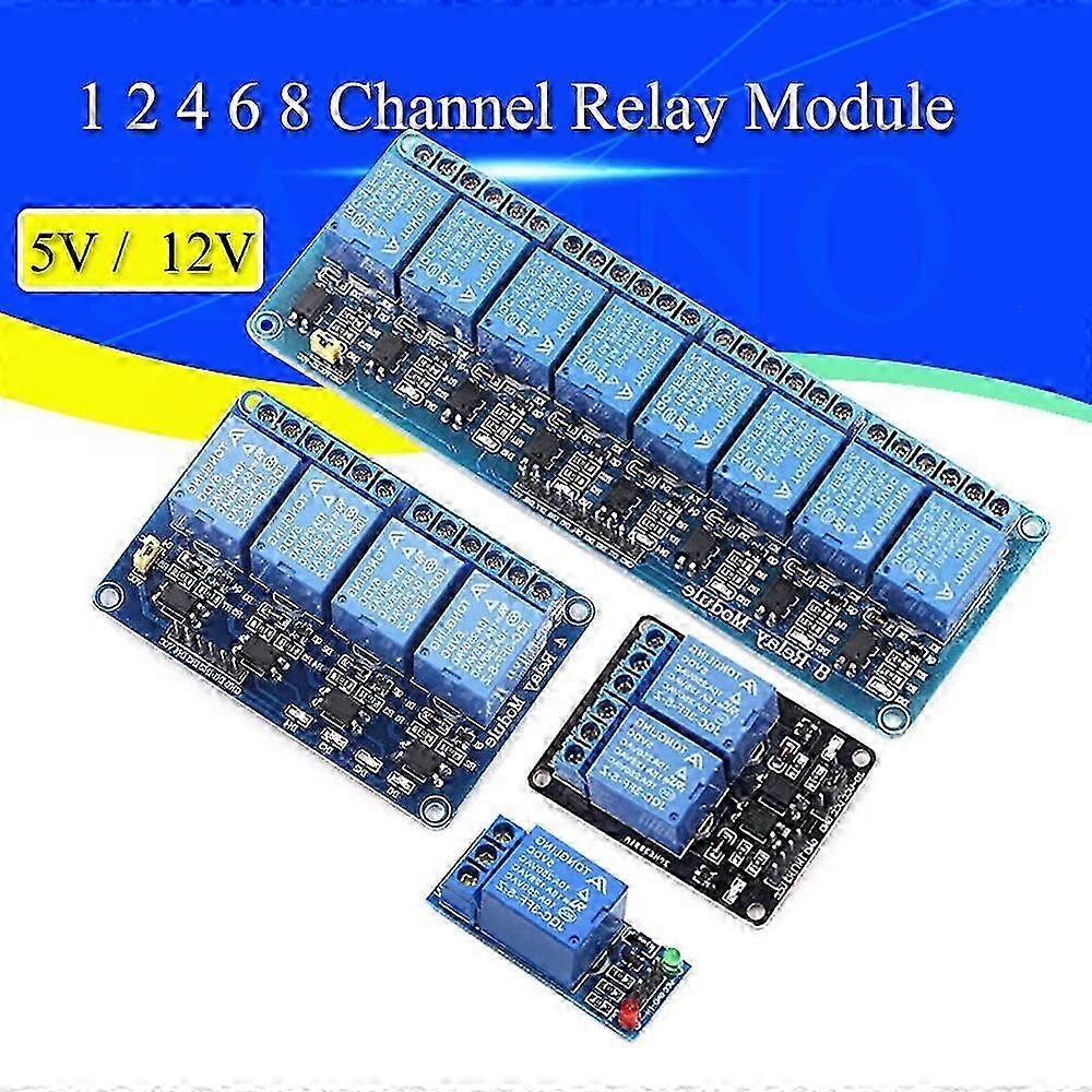 5/12/24V 1/2/4/6/8 Relay Module 8 Channels with Optocoupler Output, Low Level Trigger