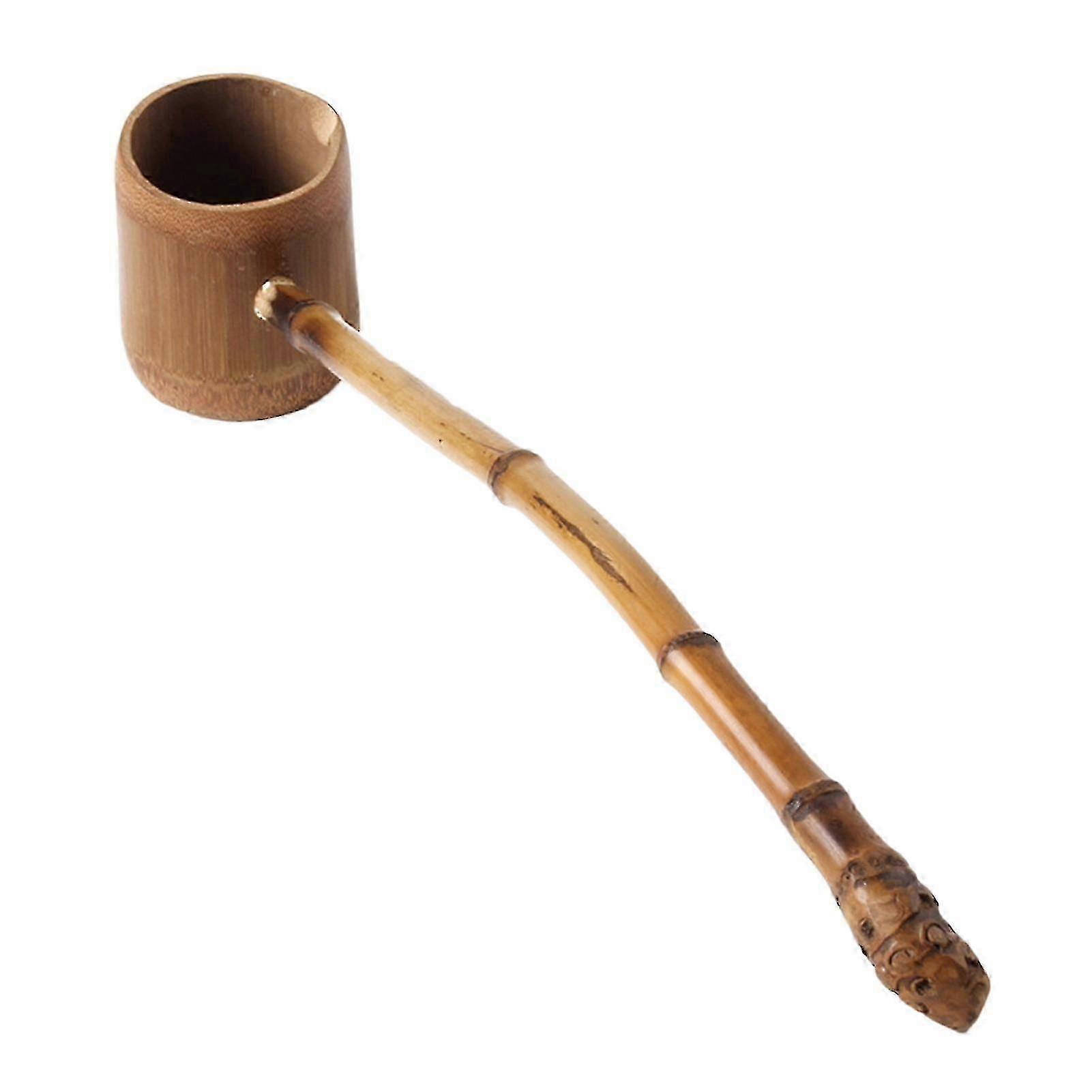 Natural Creative Long-handled Bailer Carbonized Bamboo Spoon for Home