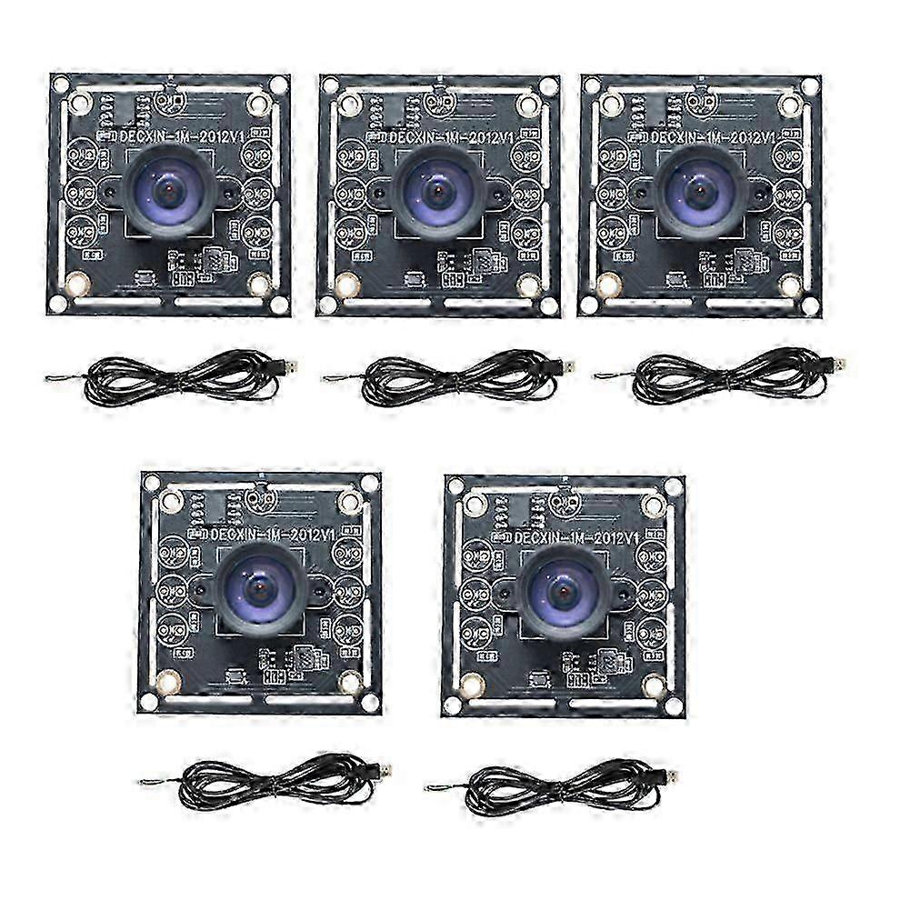 5PCS 100 Degree Camera Module 1MP 1280x720 30fps USB Camera Module Compatible with Windows Systems with 1.5M Cable