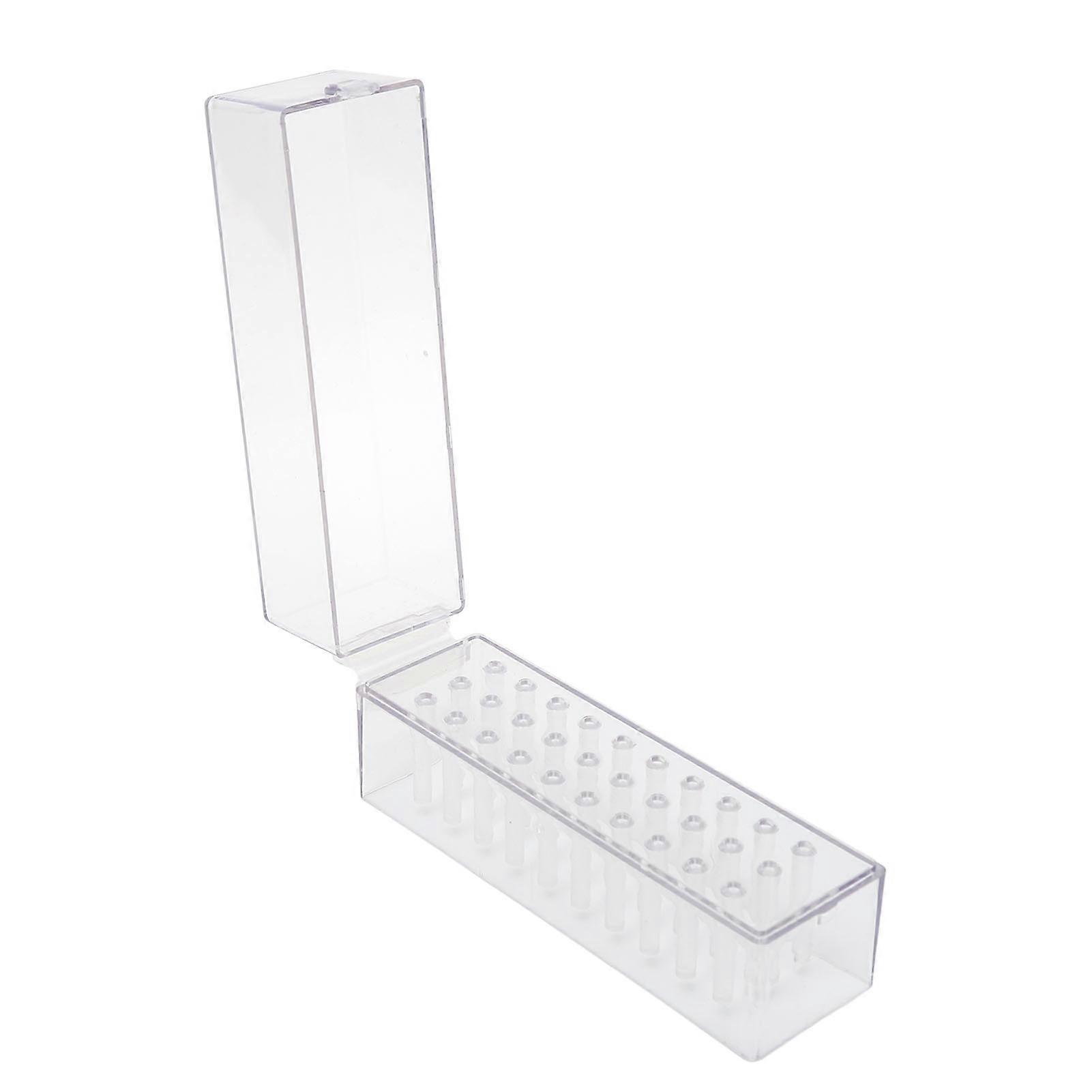 Nail Drill Bits Holder Stand Professional 30 Hole Nail Drill Bits Display Organizer Container Box 