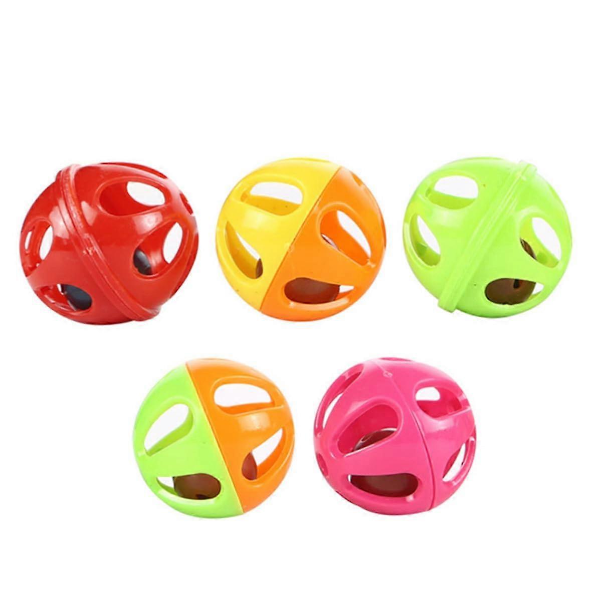 50 pieces cat toys with jingle balls, fun creative hollow balls in random colors, suitable for interactive play for cats and small pets.