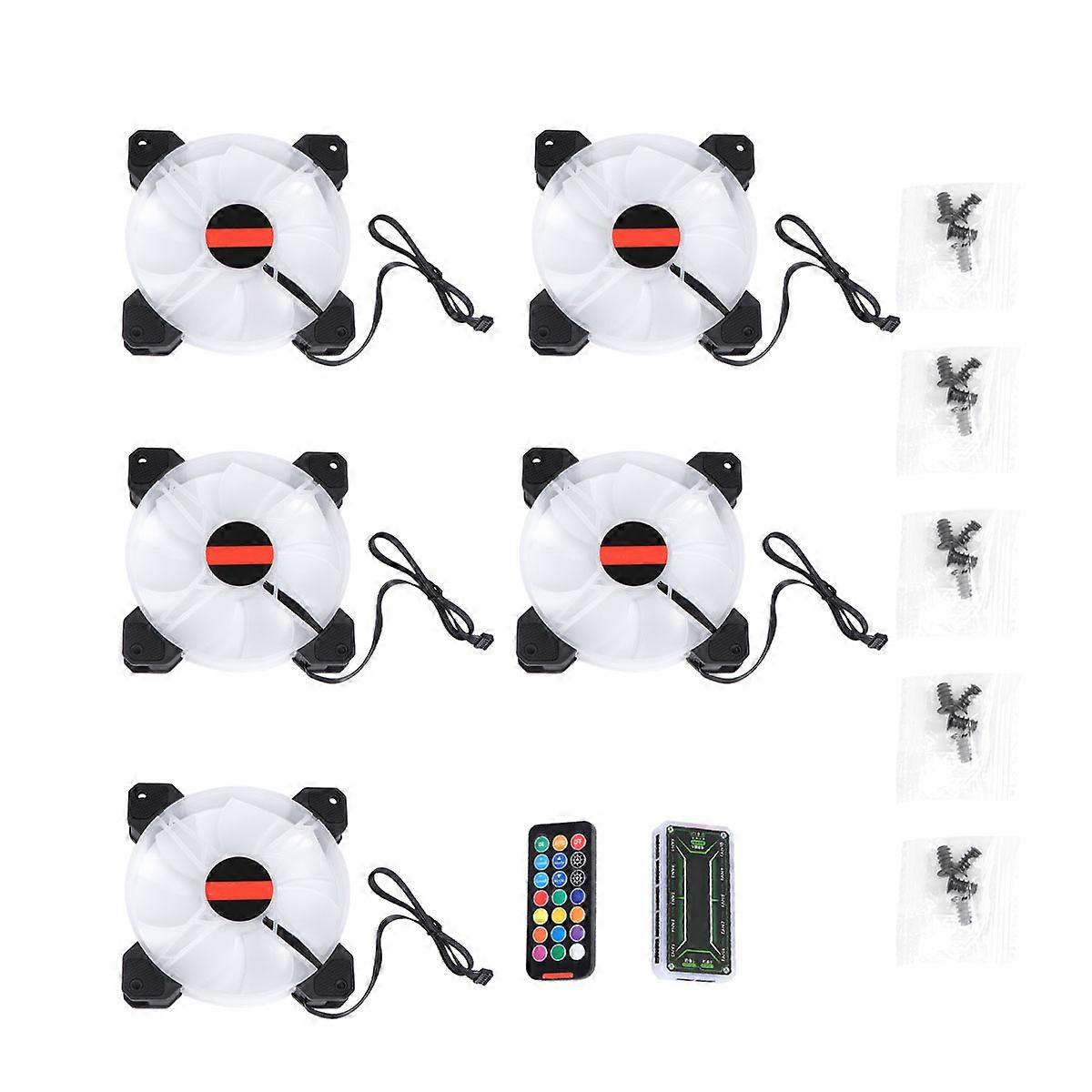 Cooling Fans for PC with Rubber Pads and Adjustable Speed 5Pack
