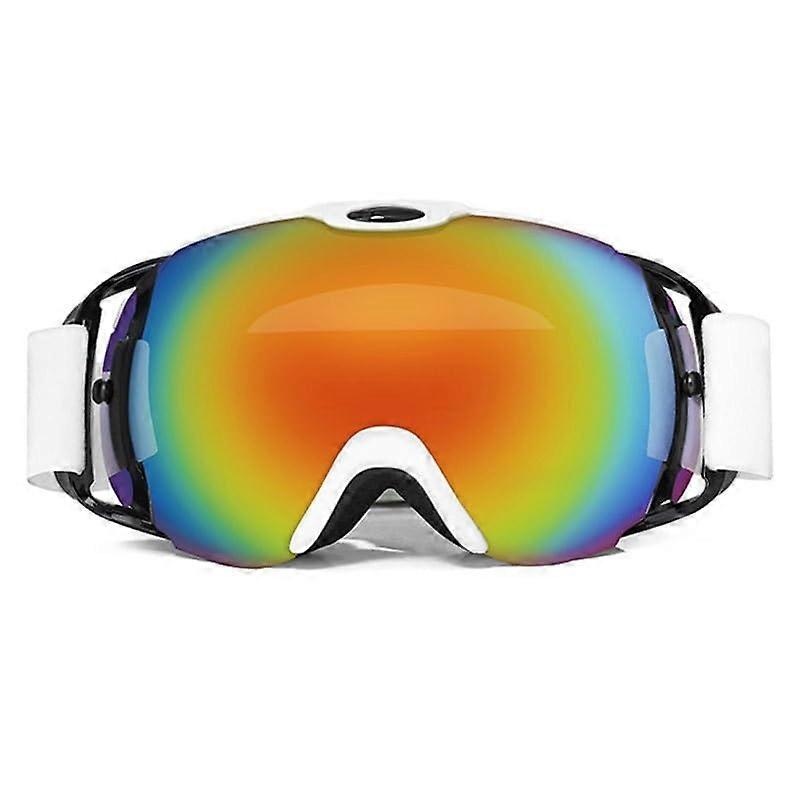 Windproof Ski Goggles for Men and Women, Double-Layer Anti-Fog, Anti-Glare, UV Protection, Red Color for Skiing and Snowboarding