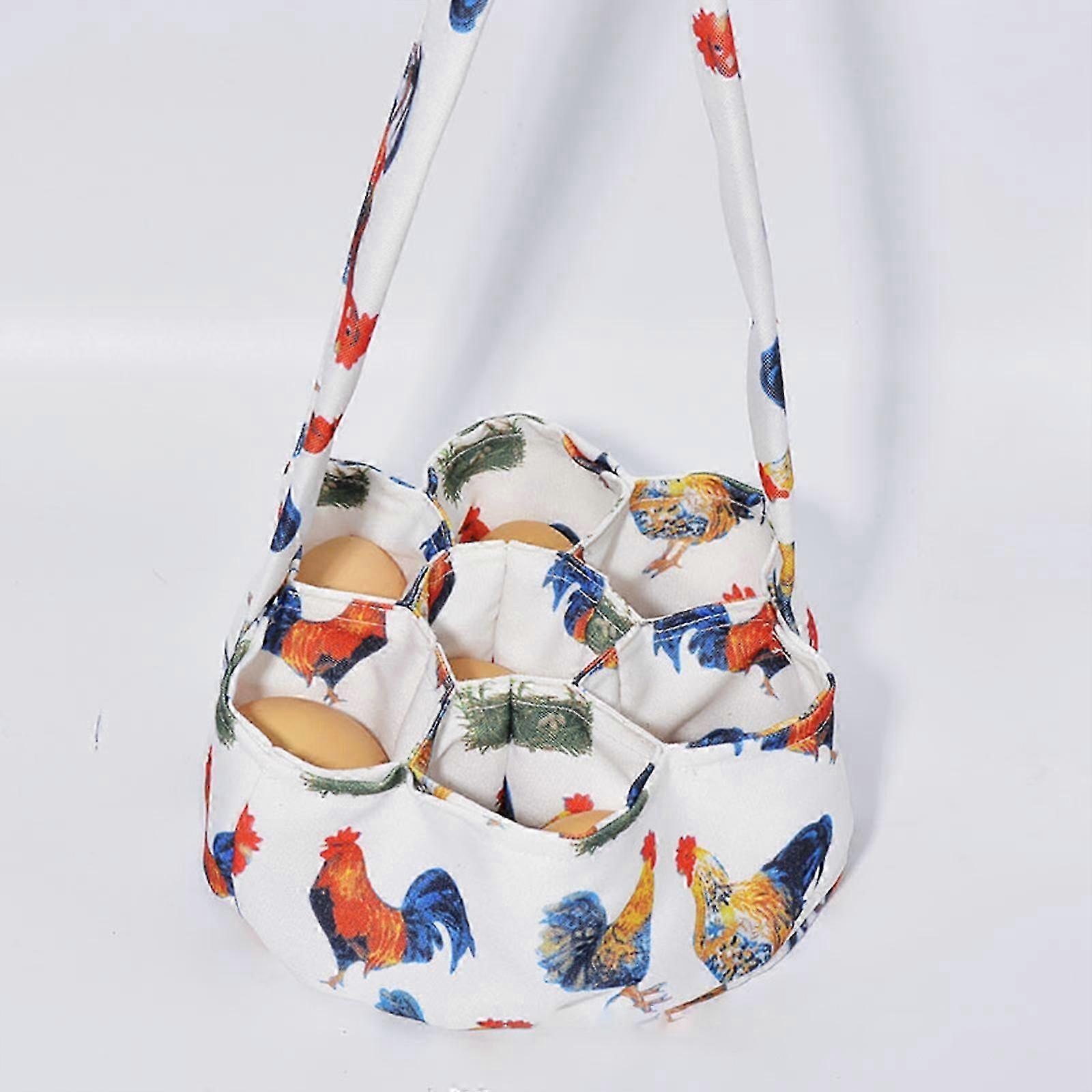Egg Collecting Basket, Chicken Mini Egg Basket, Egg Collecting Basket with 7 Pouches, Chicken Egg Basket for Gathering Fresh Eggs
