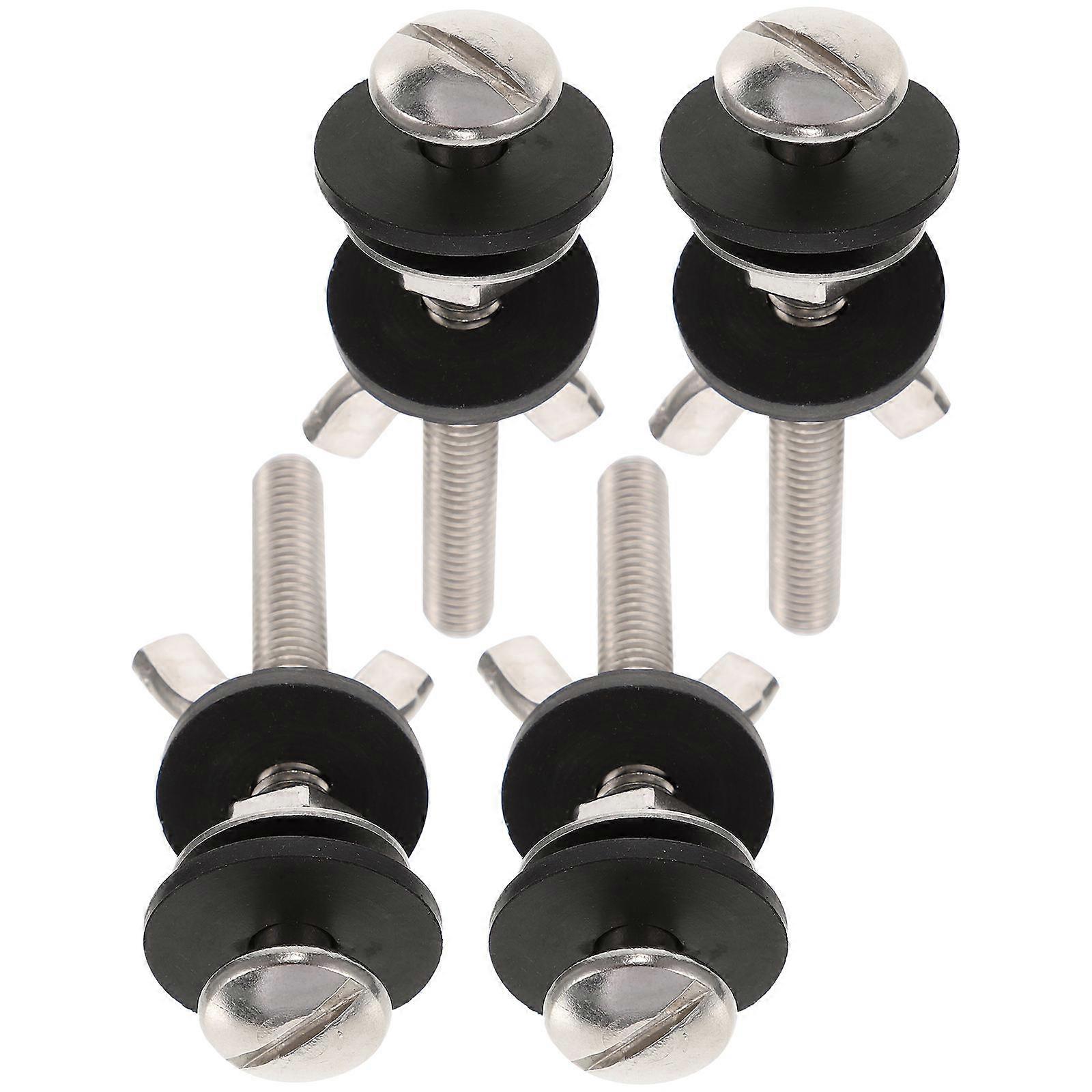 2 Sets Toilet Seat Installation Bolts and Hinges for – Durable Screws and Reliable Rubber Material for Secure Toilet Seat Mounting