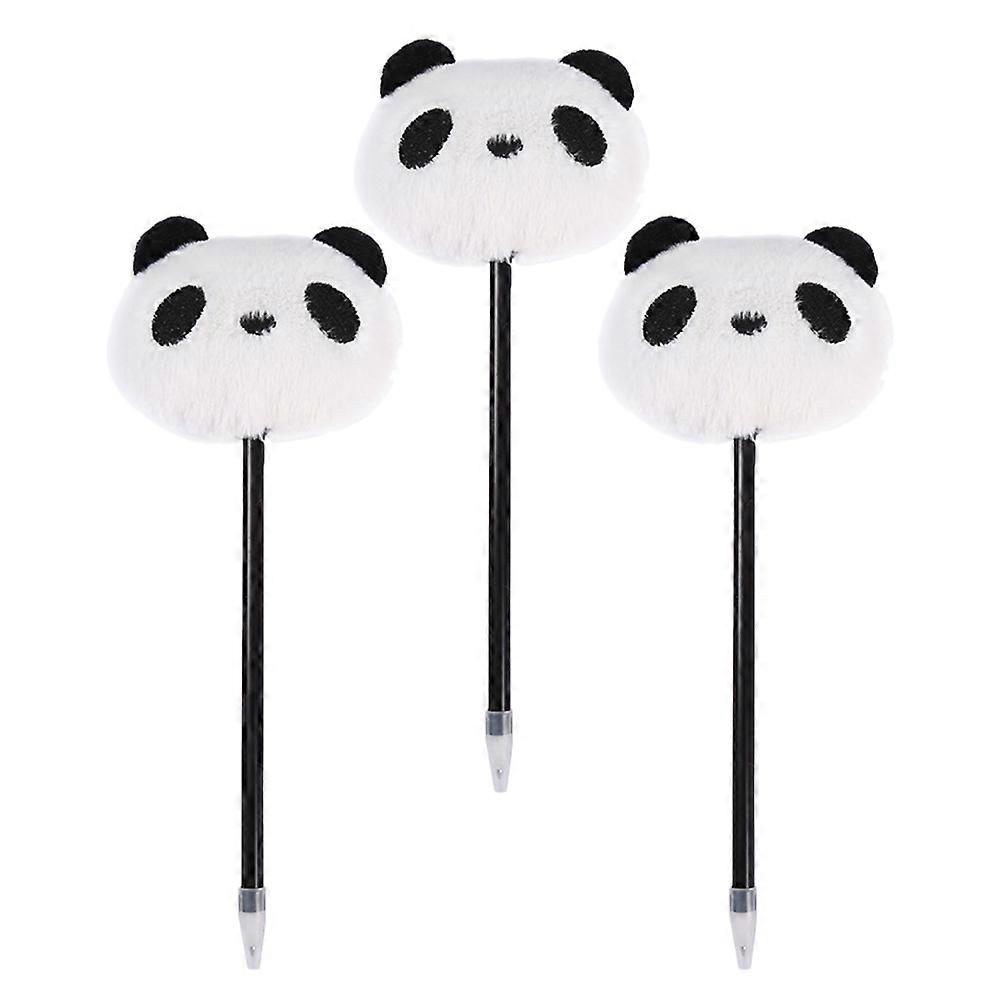 Fun Pens Animal Pens Plush Material For Office Workers Writing Accessory Portable Design 3Pcs