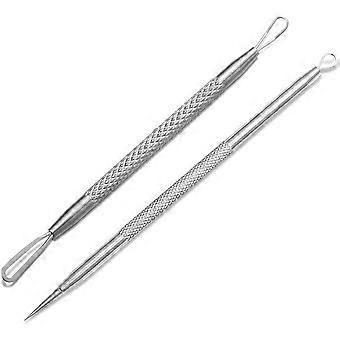 ZENGO Mitesser-Entferner, 6 Stück Noppen-Popper, Edelstahl, Whitehead Popping