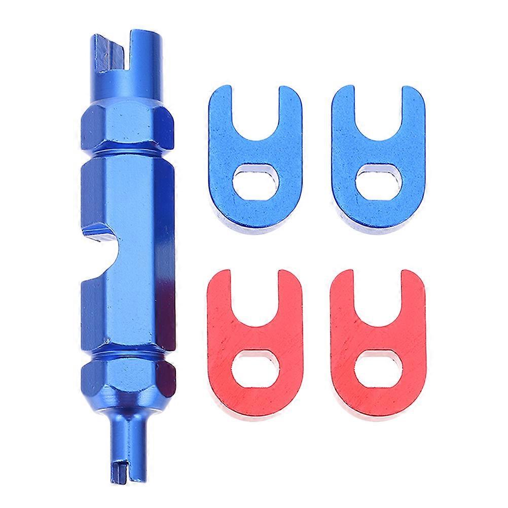 Tire Valve Core Remover Wrench Aluminum Alloy French Nozzle Vertical and Horizontal Disassembly 1Set