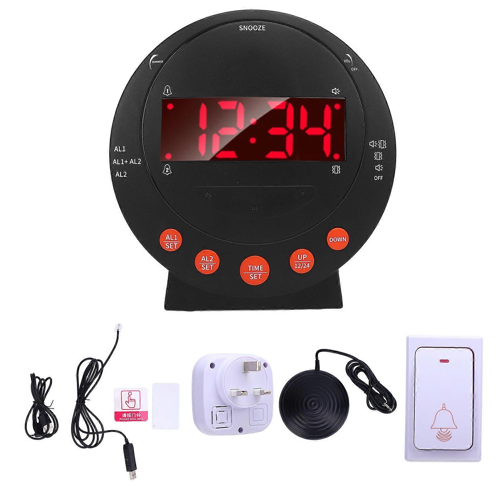 Vibrating Alarm Clock for Hearing Impaired with Snooze, LED Display, and Flashing Light