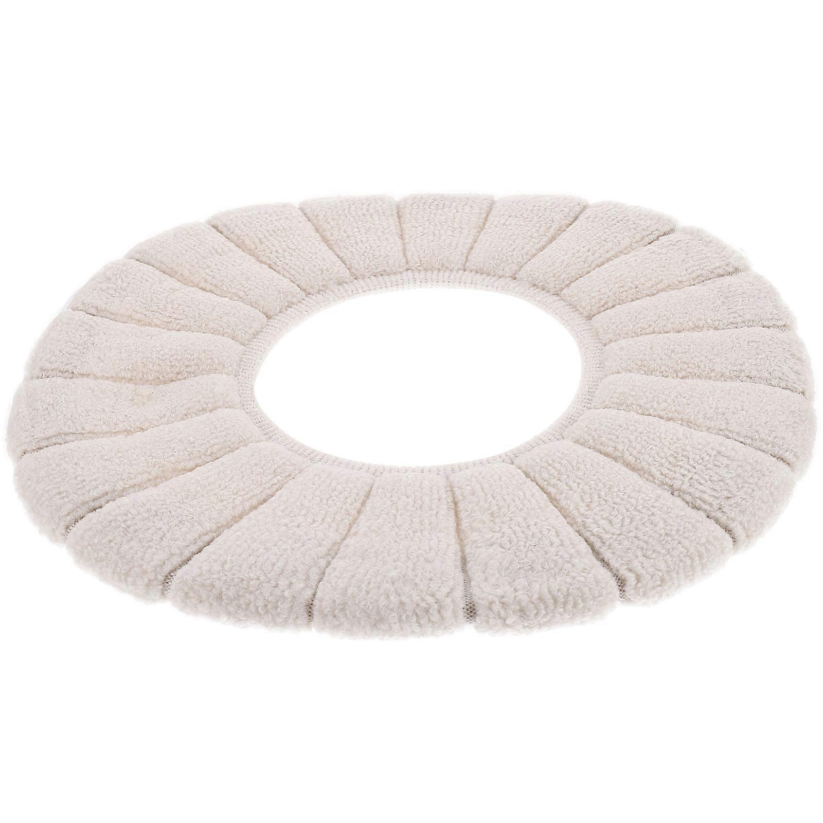 Universal Toilet Seat Pads Simple Exterior Design Warm Comfortable Toilet Seat Cover Beige 30x22x3cm 1Pack