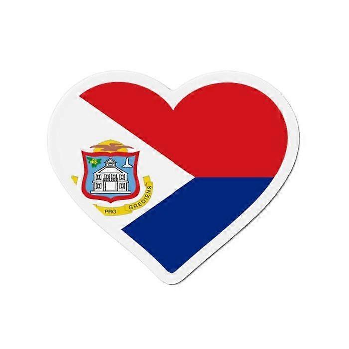 Heart Magnet - PIXELFORMA - Flag of Saint Martin - 10 cm - 50 pieces - Synthetic resin