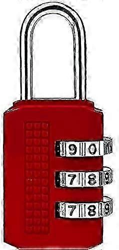 Red 3-Digit Keyless Combination Padlock - Easy to Set Personal Code