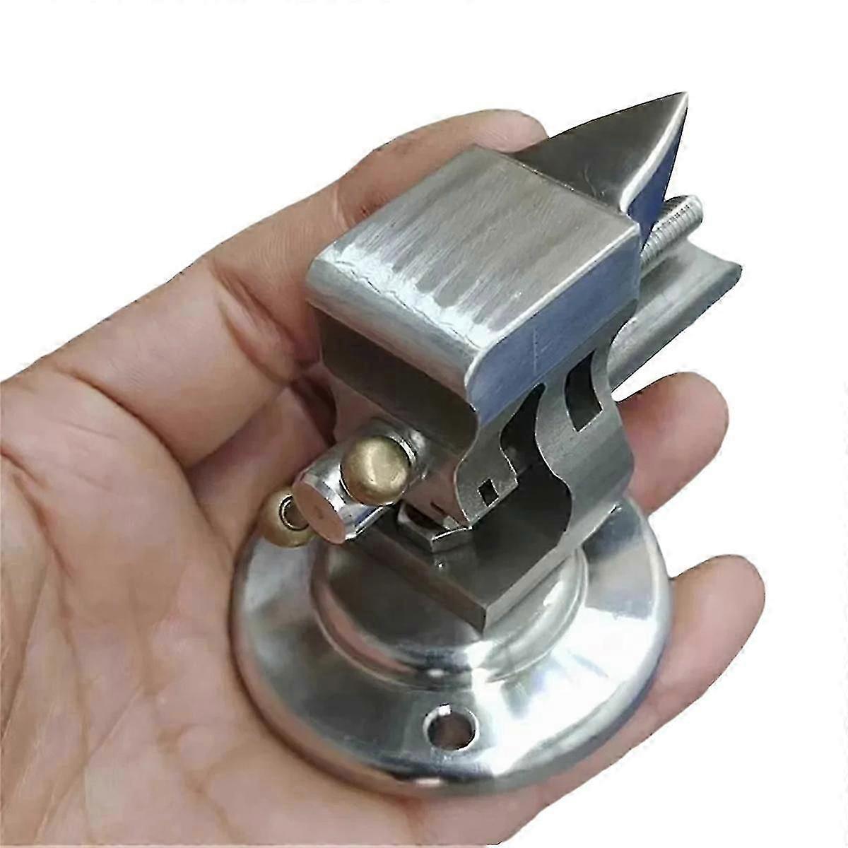 304 Stainless Steel Mini Bench Vise with Anvil - 1 Inch Adjustable DIY Tool for Watch Repair & Craft Projects with Base