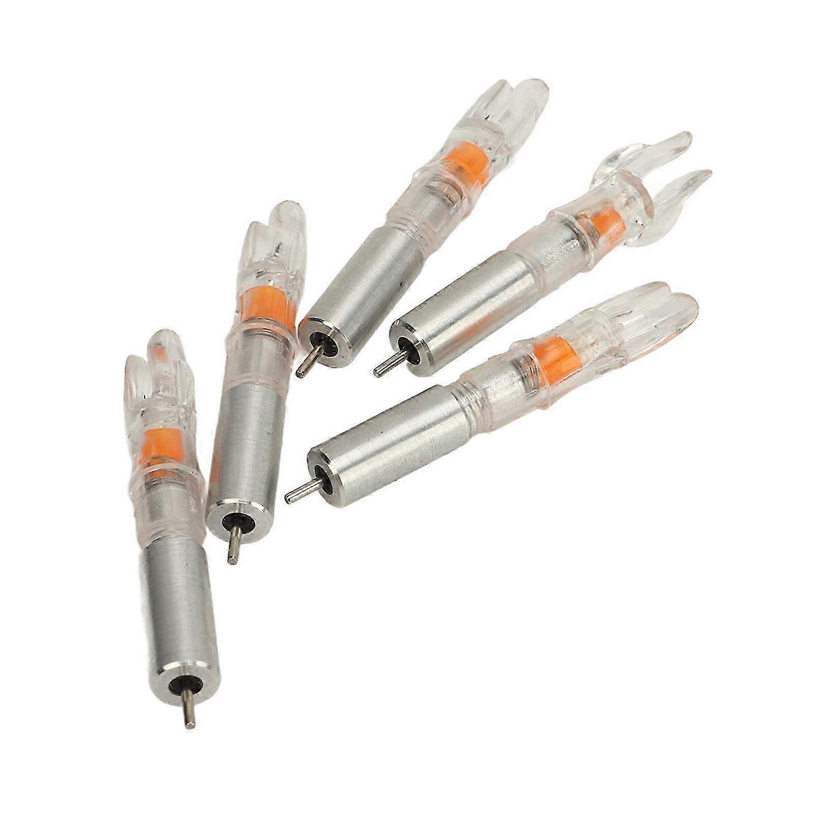 5PCS LED Lighted Nocks with Plastic Shell - Easy Installation for 6.2mm (0.24in) Arrow Archery with Battery - Red Color