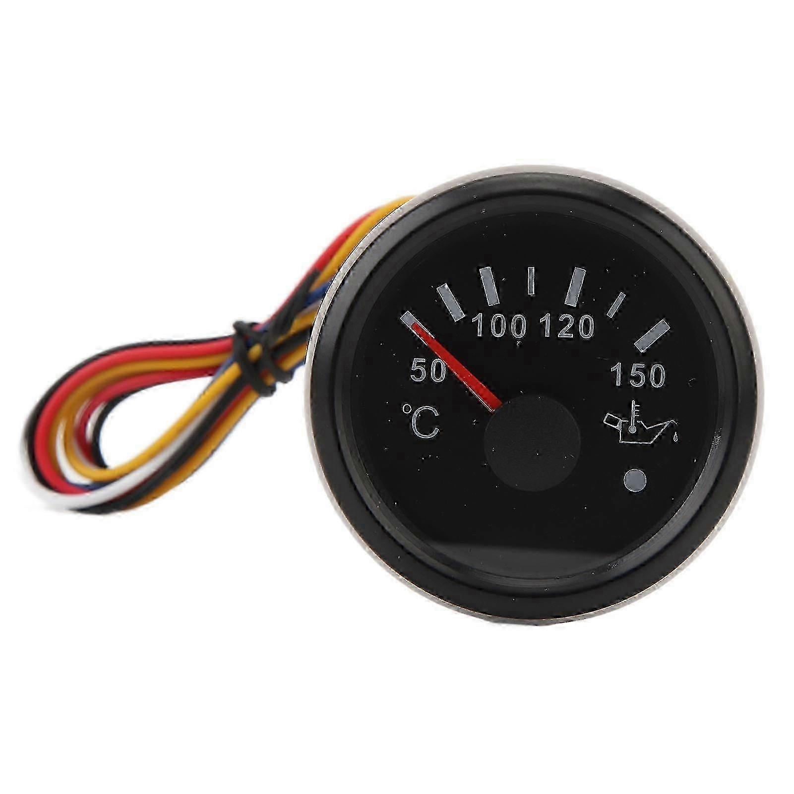 DC 9 × 32 فولت 52 مم مقياس درجة حرارة الزيت 50 × 150 مع ضوء خلفي ملون لليخوت قوارب الصيد الترفيهية الهاتفية السوداء الحافة السوداء hwy