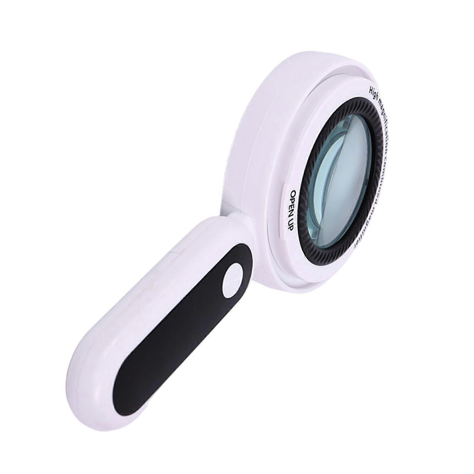 Magnifying Tool with Large Lens & 21 LED Light for Readers Hobbies, Crafts, and Reading Detailed Work Jewelry Inspection  White