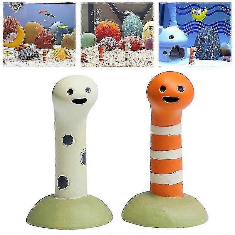 2 Adet Mini Akvaryum Süsleri, Sevimli Reçine Balık Tankı Dekorasyonu Yaratıcı Batık Moray Yılan Balığı Akvaryumu Dekorasyonu Balık Tankı