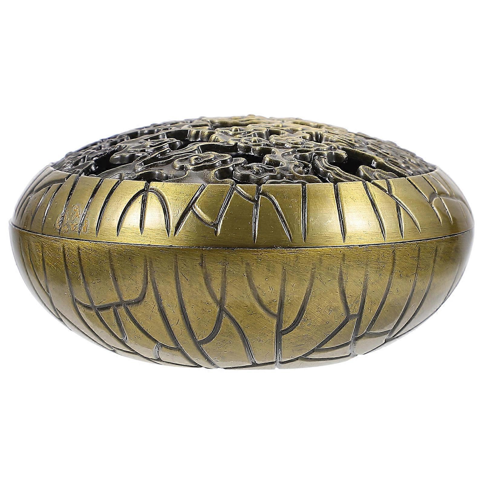 Hollow Out Design Zine-Alloy Incense Burner For Tearoom Censer Holder 8.5X8.5X4CM Home Decor 1Pack