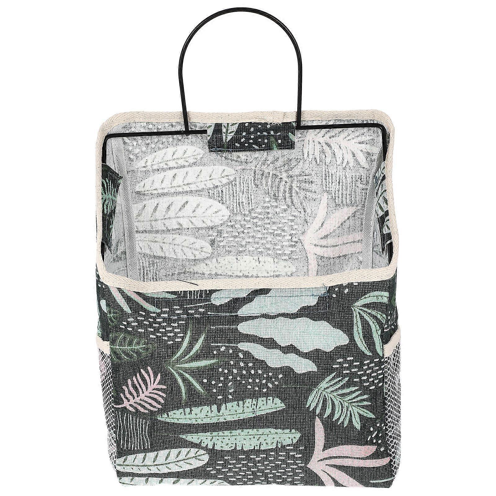 Over Door Storage Pouch Wall Pocket Hanger Stable Frame Design Canvas Material Rectangular Shape Kitchen Accessories 1Pack