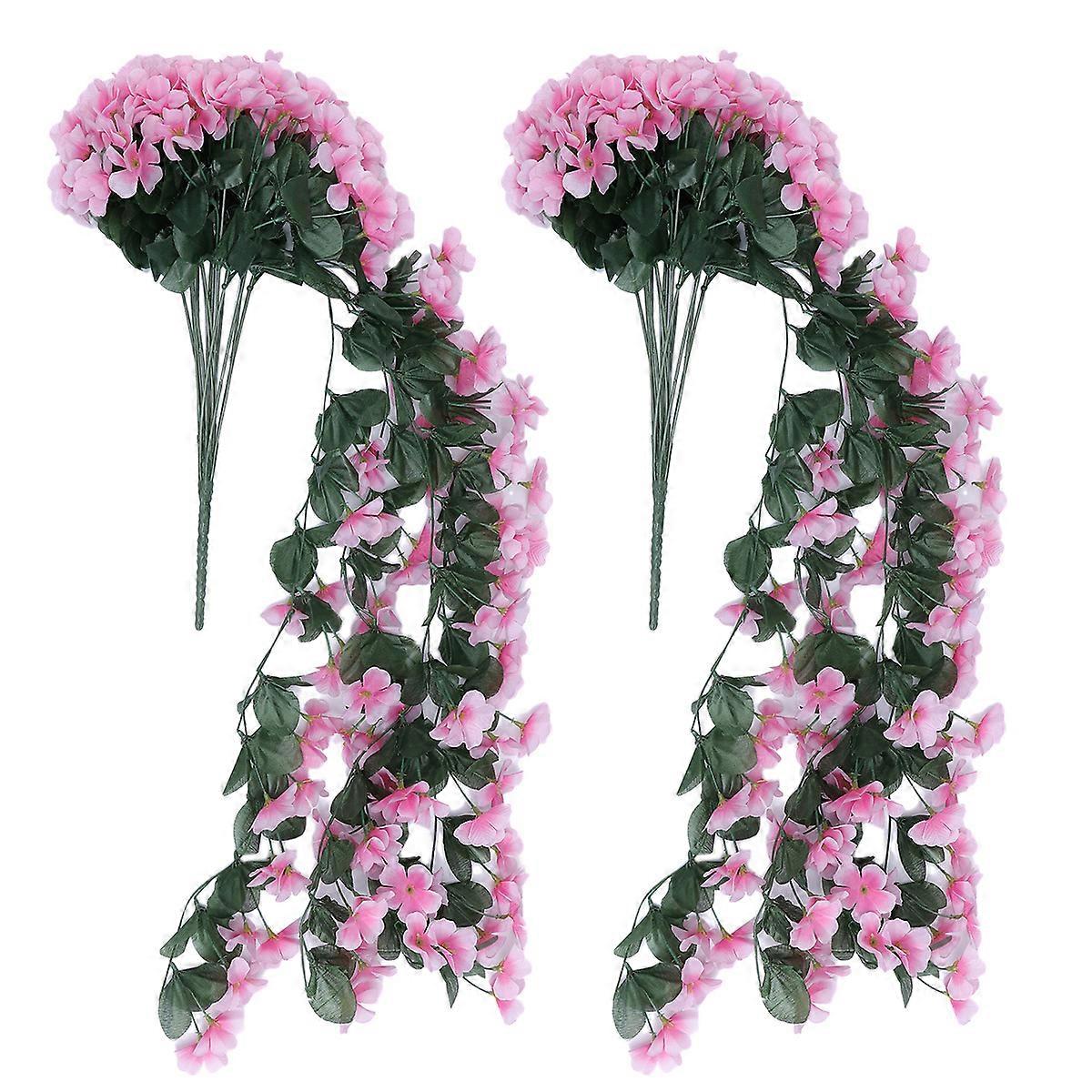 Plastic Artificial Violet Plants for Wedding Decoration Easy to Clean and Maintain 2 Pcs Pink