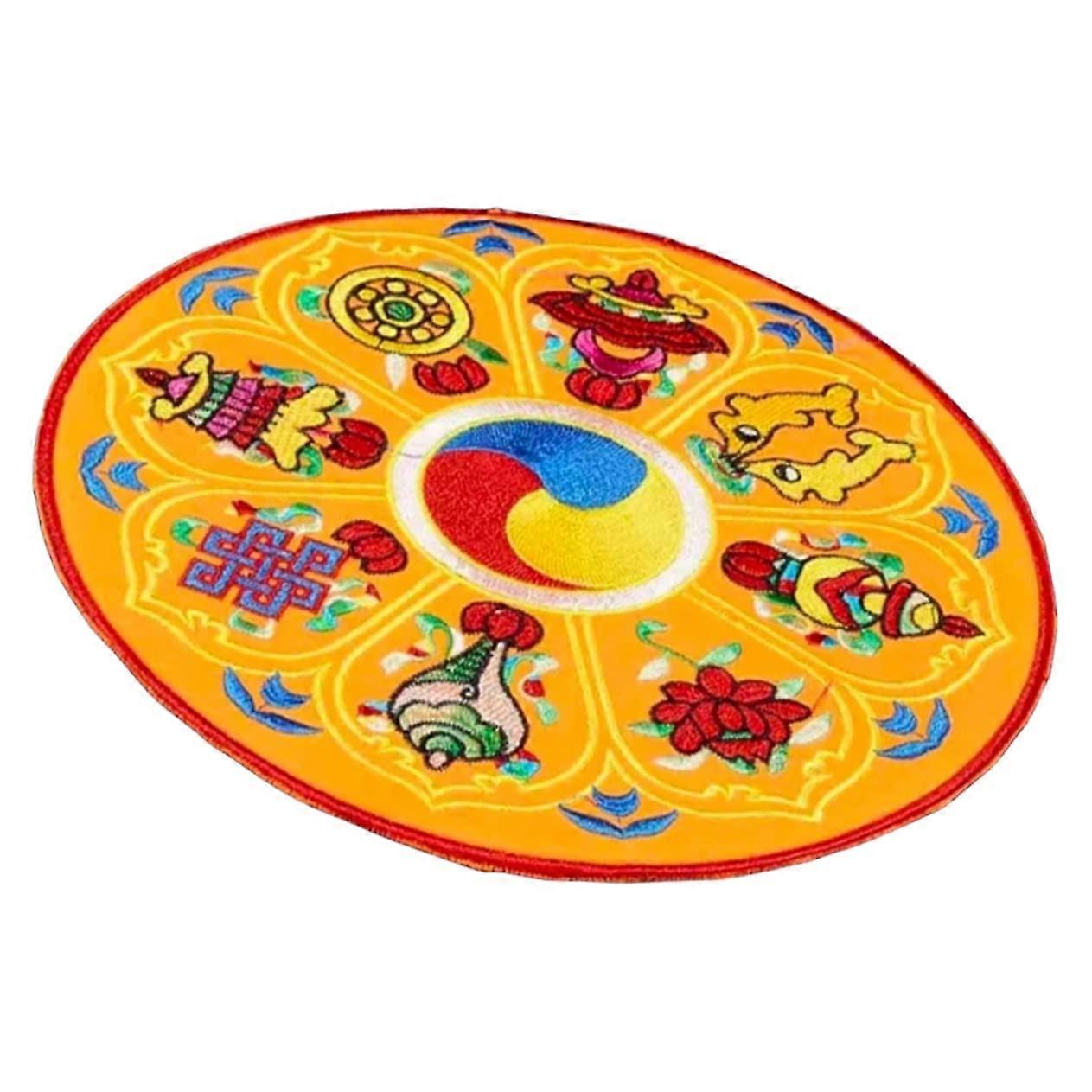 Bowl Mat Meditation Cushion for Singing Bowls and Chakra Drums - Rustic Yellow Meditation Decor Accessory
