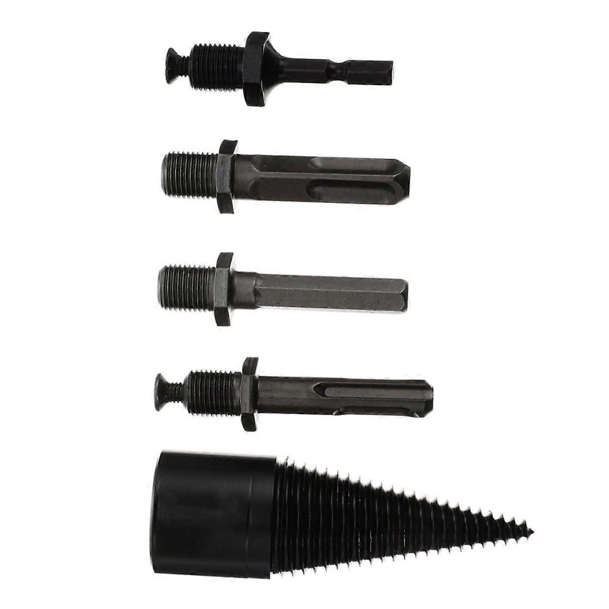 1PC Wood Splitting Cone Drill Bit for Heavy Duty Wood Drill with Handles for Camping Garden and Farm Efficient Tool for Wood Splitting