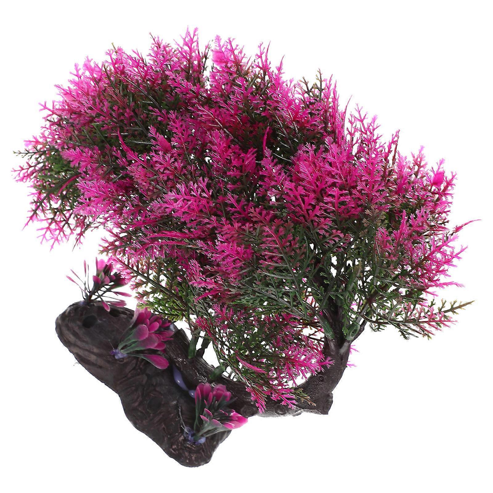 Artificial Tree for Aquarium Pine Tree Shape Natural Style Waterproof Non-Polluting Durable 22X6X18CM 1Pcs