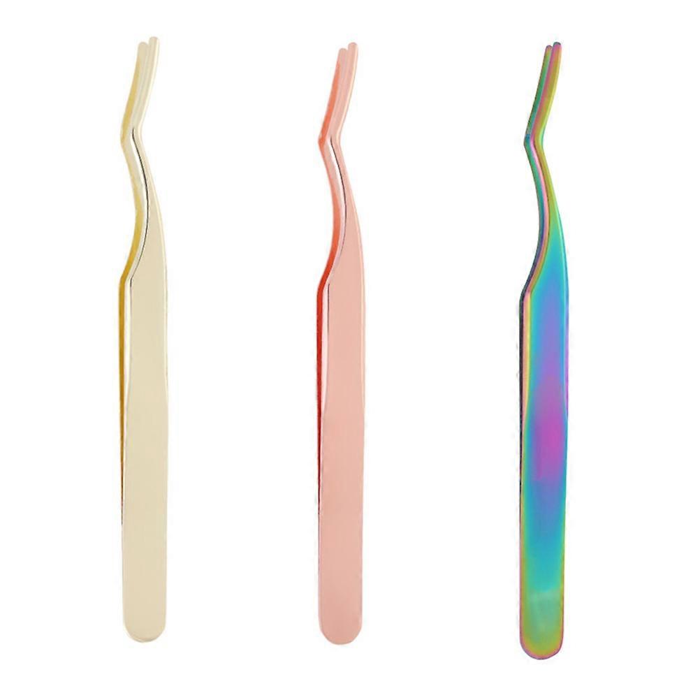 Eyelash Tweezers For Lash Extensions Curved Tip Professional Colored Titanium Red 11.3x1cm Selecting Eyelashes 2Pcs