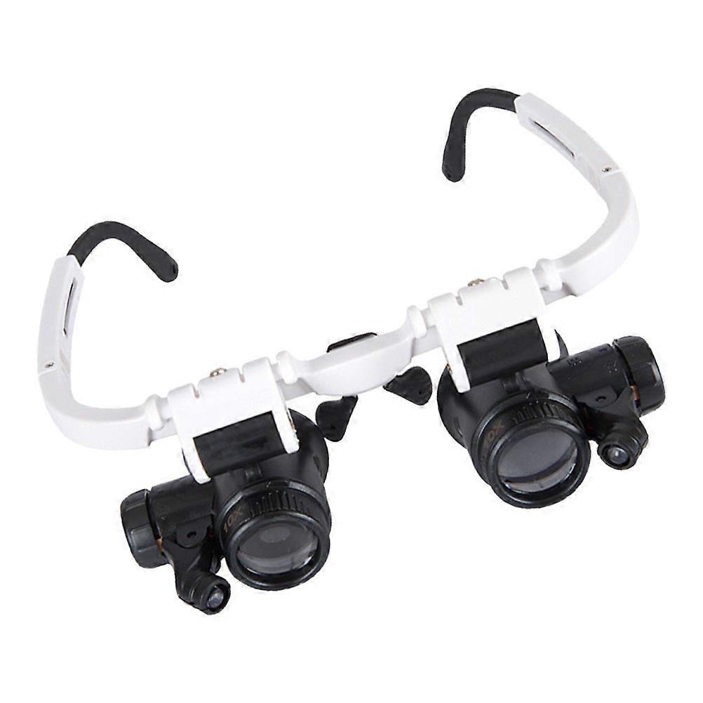 Light-Emitting Spectacles For Precision Operator Abs Material 17.5x15.5cm White Magnification 7X 10X 15X 25X 1Set