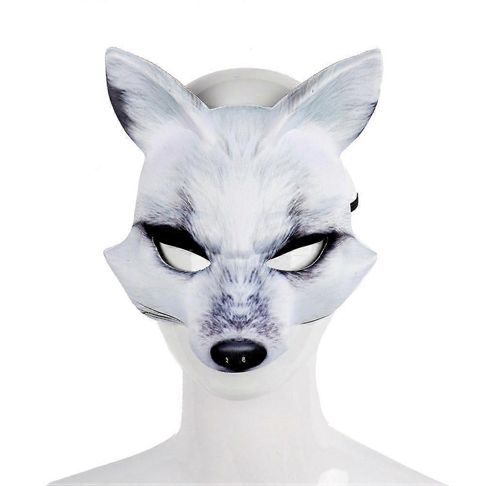 Fox Mask Half Face Mask for Masquerade 1 Piece White Eva Material